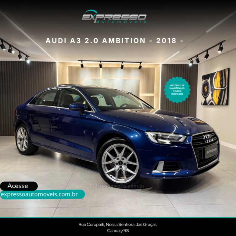 A3 2.0 TFSI SEDAN AMBITION 16V GASOLINA 4P S-TRONIC - 2018 - CANOAS