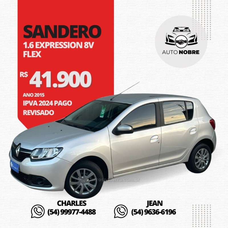 sandero 1.6 expression 16v flex 4p manual 2015 caxias do sul