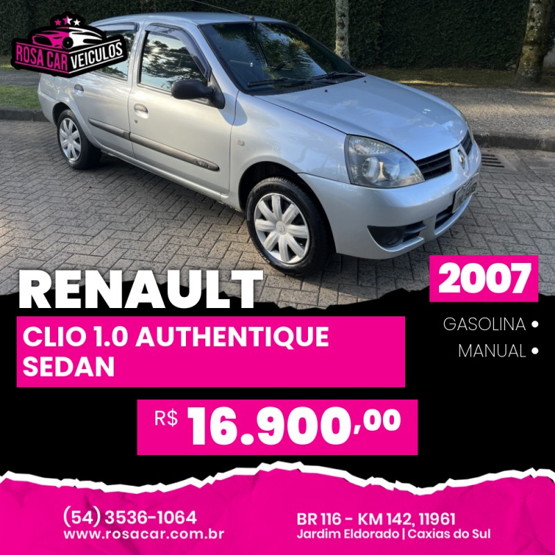 CLIO 1.0 AUTHENTIQUE SEDAN 16V FLEX 4P MANUAL - 2007 - CAXIAS DO SUL