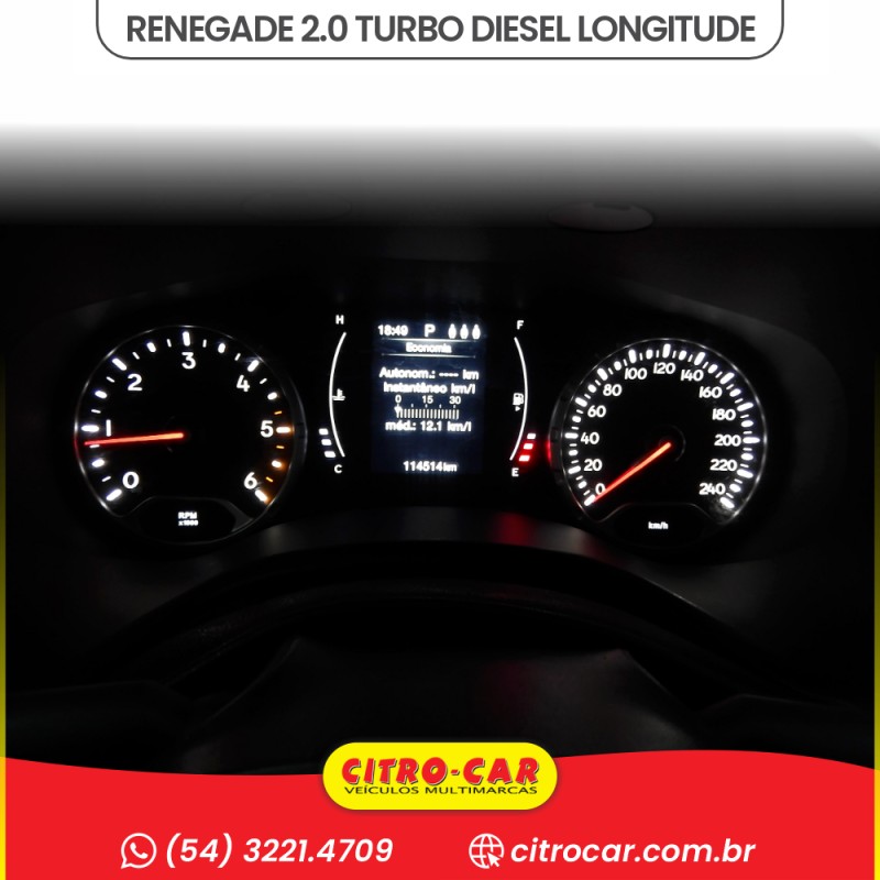 RENEGADE 2.0 16V TURBO DIESEL LONGITUDE 4P 4X4 AUTOMÁTICO - 2018 - CAXIAS DO SUL