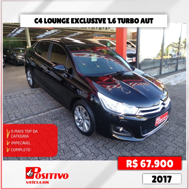 c4 lounge 1.6 exclusive 16v turbo gasolina 4p automatico 2017 caxias do sul