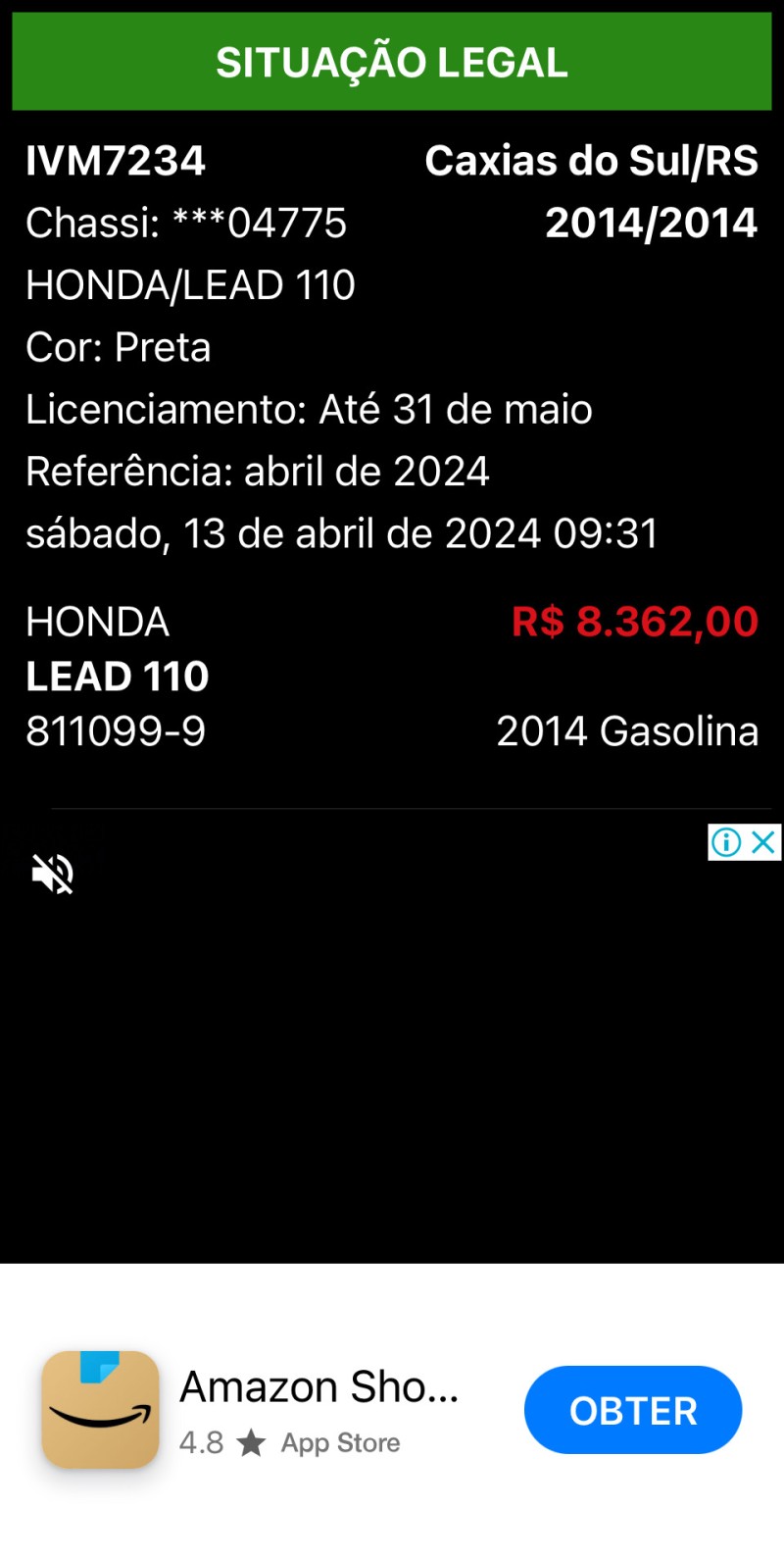 LEAD 110 ES - 2014 - CAXIAS DO SUL