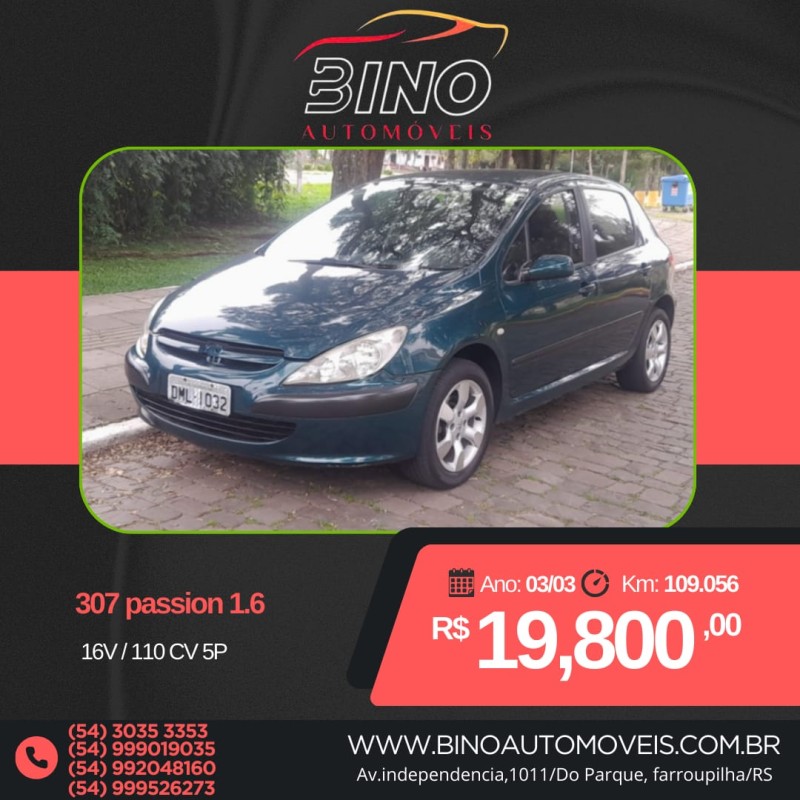 307 1.6 passion 16v gasolina 4p manual 2003 farroupilha