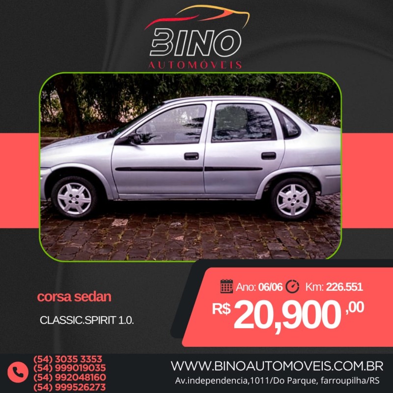 corsa 1.0 mpfi classic sedan life 8v flex 4p manual 2006 farroupilha