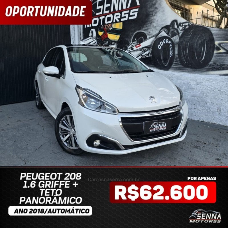 208 1.6 griffe 16v flex 4p automatico 2018 caxias do sul