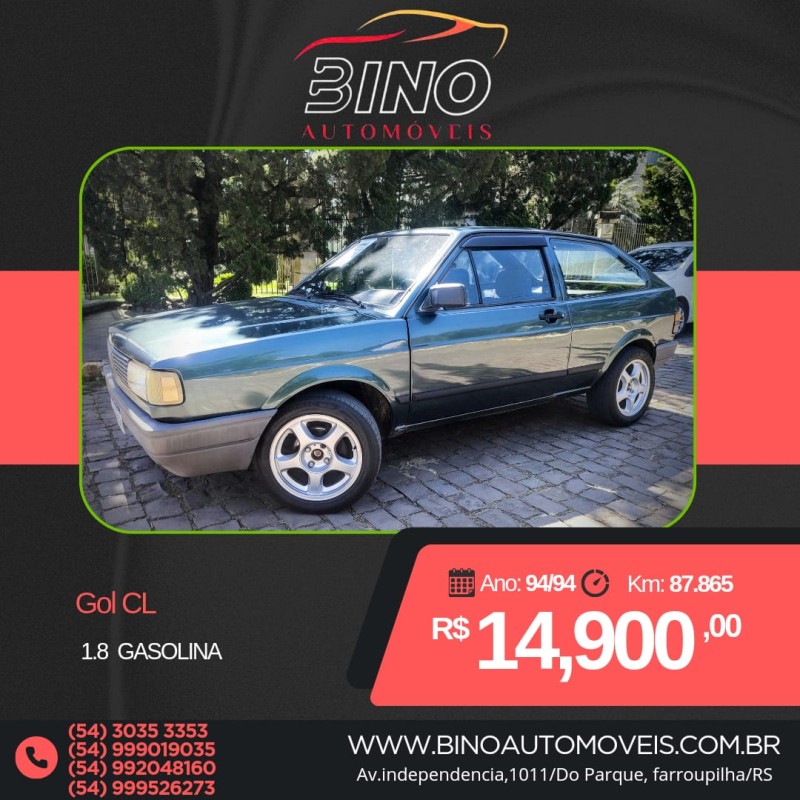 gol 1.8 cl 8v gasolina 2p manual 1993 farroupilha