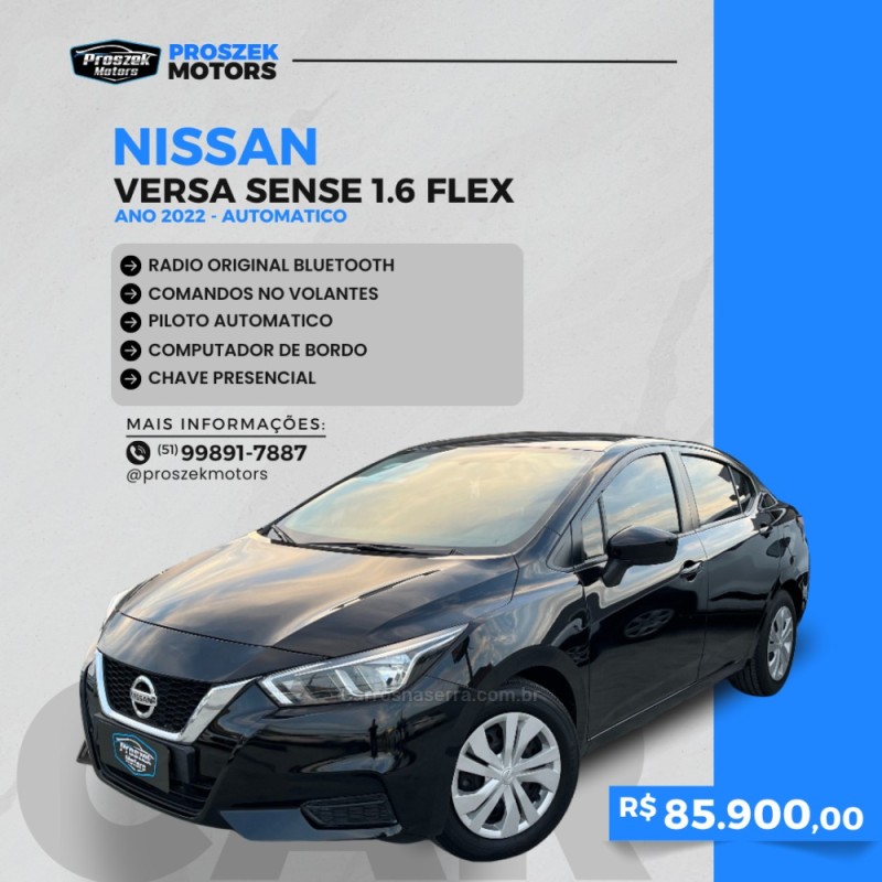 versa 1.6 sense 16v flex 4p automatico 2022 canoas