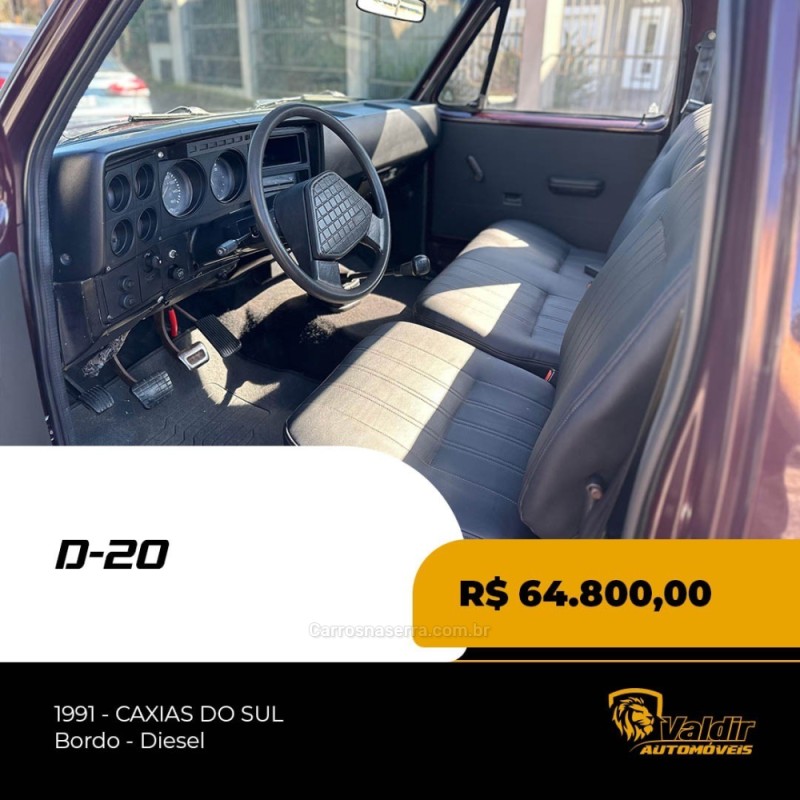 D20 4.0 CUSTOM DE LUXE CD 8V DIESEL 2P MANUAL - 1991 - CAXIAS DO SUL