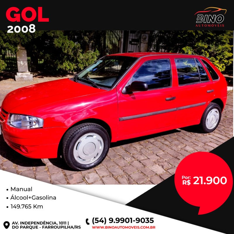 gol 1.0 mi city 8v flex 4p manual 2008 farroupilha