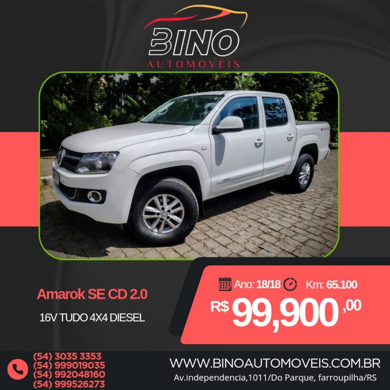 amarok 2.0 s 4x4 cd 16v turbo intercooler diesel 4p manual 2018 farroupilha