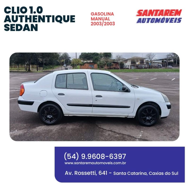 CLIO 1.0 RL SEDAN 16V GASOLINA 4P MANUAL - 2003 - CAXIAS DO SUL