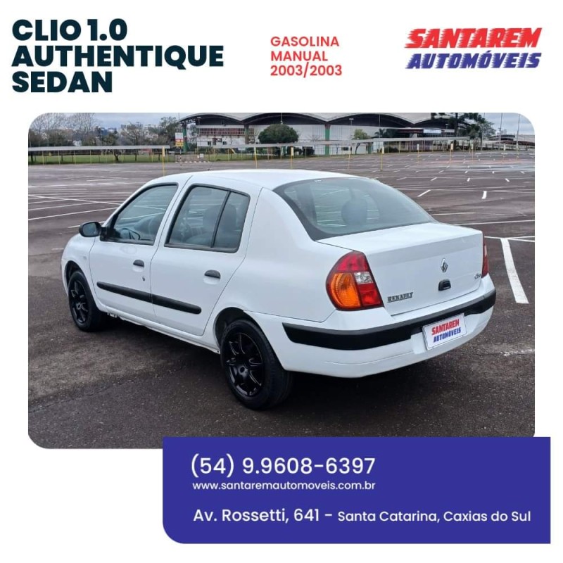 CLIO 1.0 RL SEDAN 16V GASOLINA 4P MANUAL - 2003 - CAXIAS DO SUL