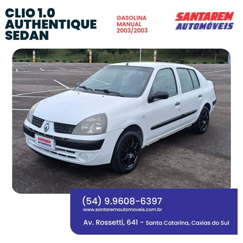 clio 1.0 rl sedan 16v gasolina 4p manual 2003 caxias do sul