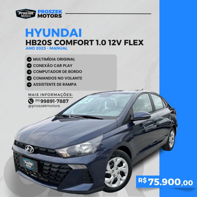 HB20S 1.0 COMFORT 12V FLEX 4P MANUAL - 2023 - CANOAS