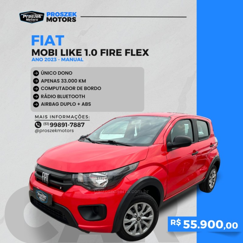 MOBI 1.0 8V EVO FLEX LIKE. MANUAL - 2023 - CANOAS