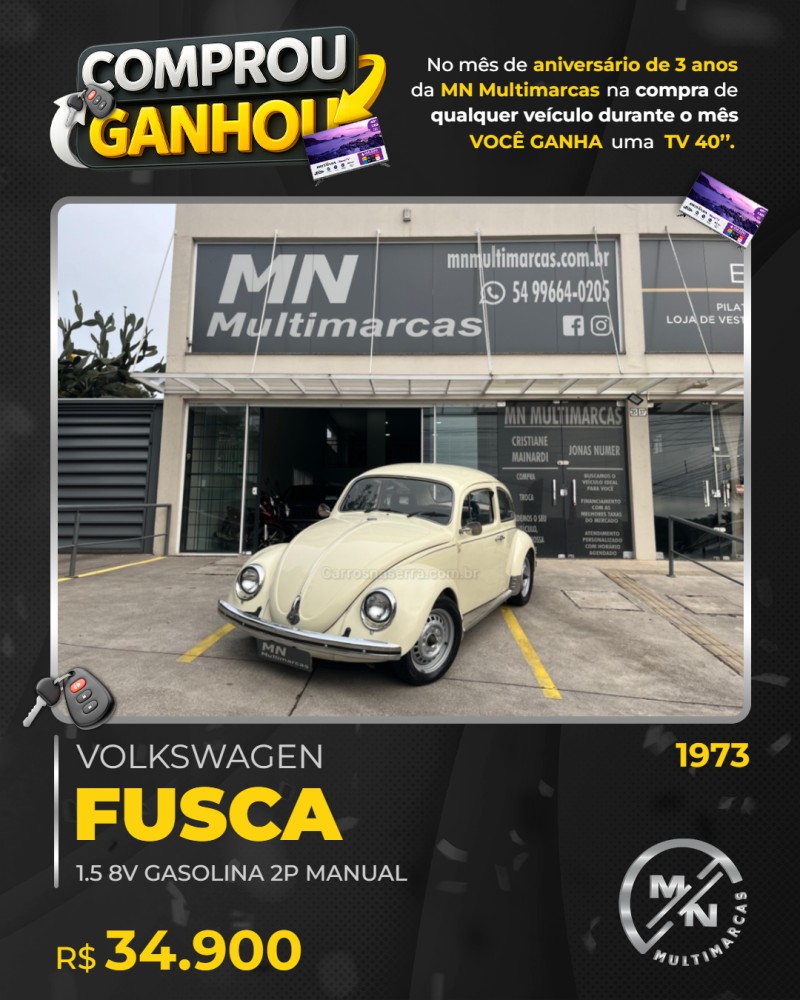 fusca 1.5 8v gasolina 2p manual 1973 bento goncalves
