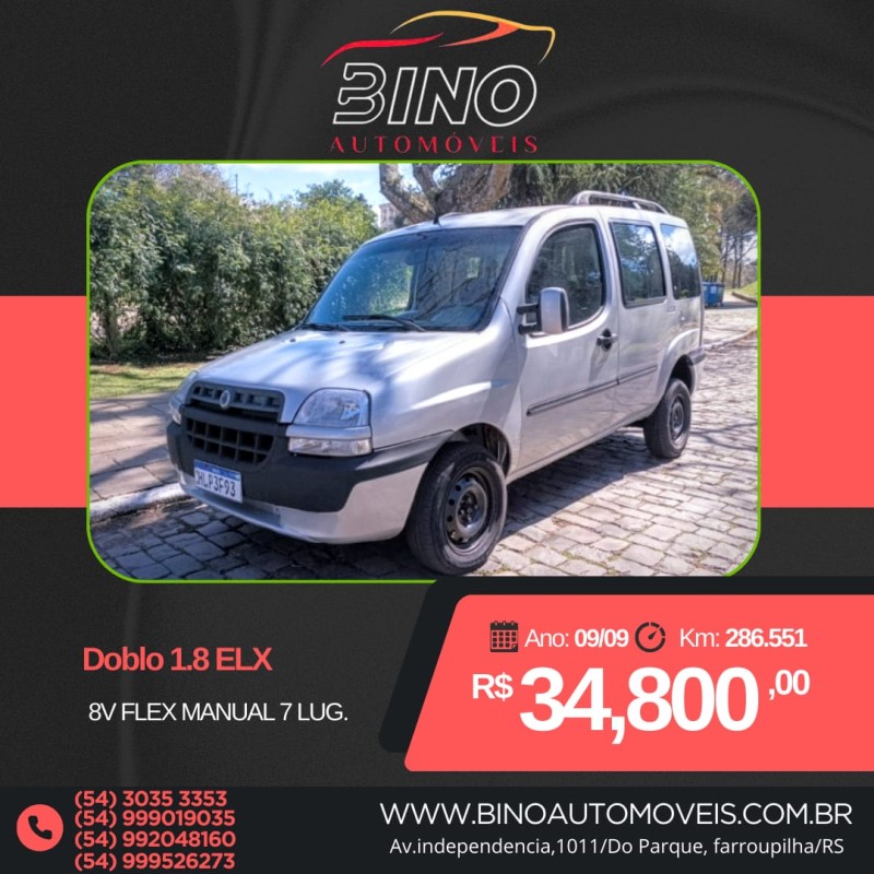 doblo 1.8 elx 8v flex 4p manual 7 lugares 2009 farroupilha