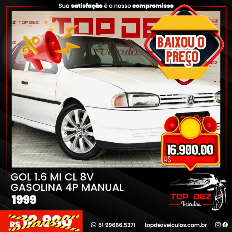 gol 1.6 mi cl 8v gasolina 4p manual 1999 sao sebastiao do cai