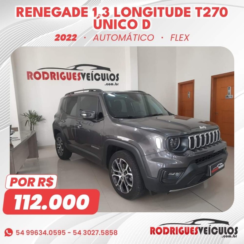 RENEGADE 1.3 LONGITUDE T270 16V TURBO FLEX 4P AUTOMÁTICO - 2022 - CAXIAS DO SUL