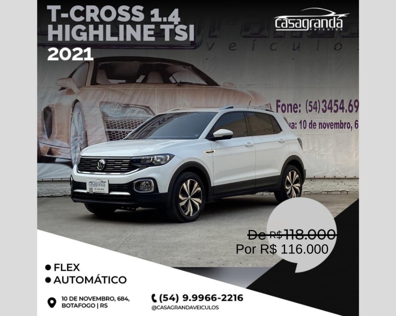 T-CROSS 1.4 HIGHLINE TSI 16V FLEX 4P AUTOMÁTICO