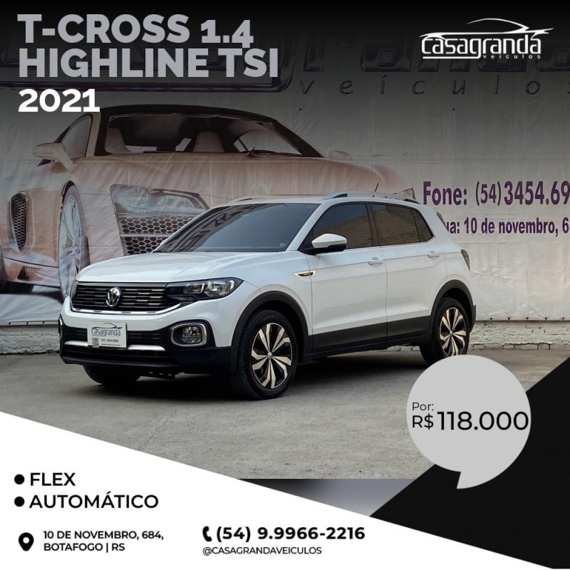 t cross 1.4 highline tsi 16v flex 4p automatico 2021 bento goncalves