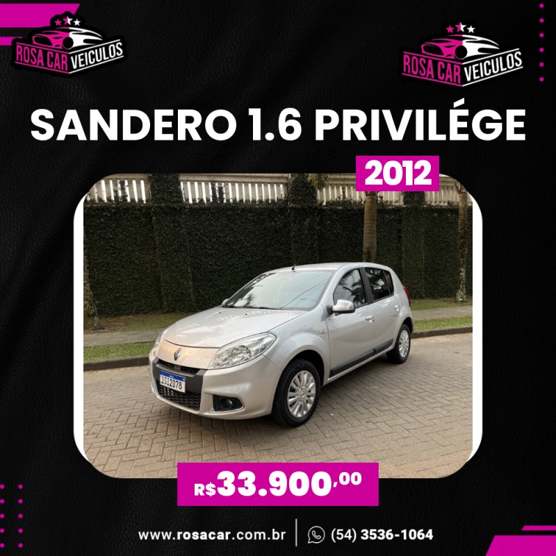 sandero 1.6 privilege 16v flex 4p automatico 2012 caxias do sul