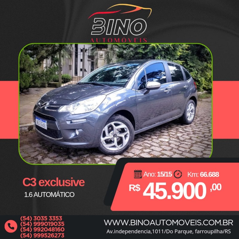 c3 1.6 exclusive 16v flex 4p automatico 2015 farroupilha