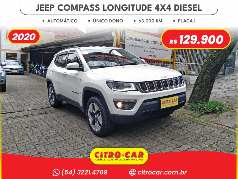 COMPASS 2.0 16V DIESEL LONGITUDE 4X4 AUTOMÁTICO - 2020 - CAXIAS DO SUL