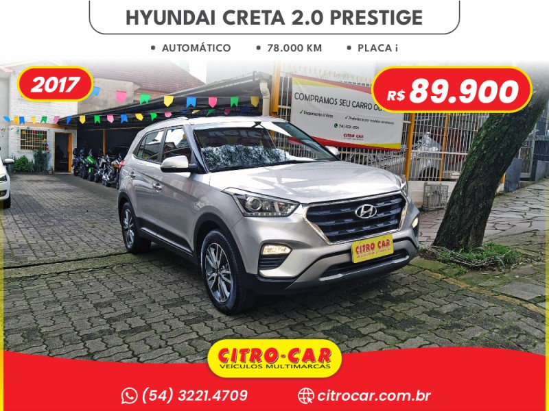 creta 2.0 16v flex prestige automatico 2017 caxias do sul