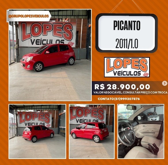 PICANTO 1.0 EX3 12V GASOLINA 4P MANUAL - 2011 - PORTãO