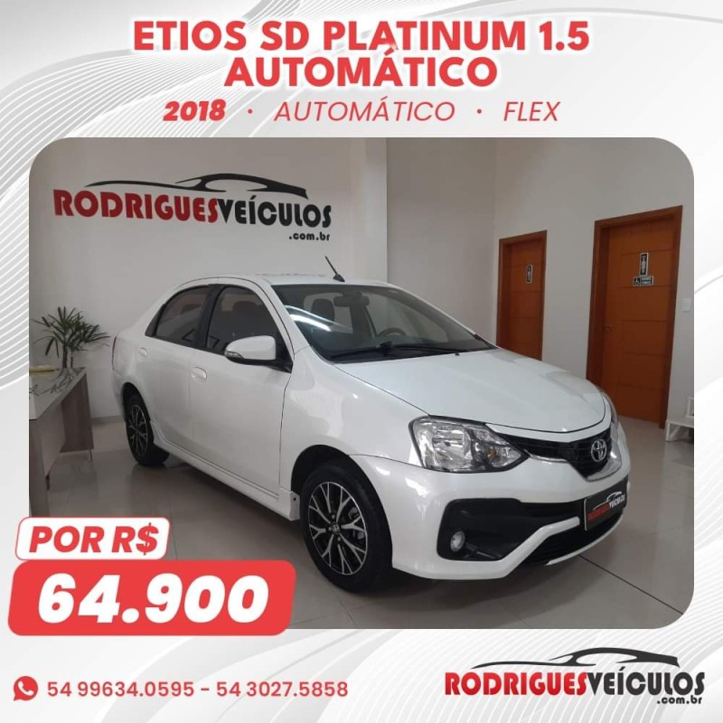 ETIOS 1.5 PLATINUM SEDAN 16V FLEX 4P AUTOMÁTICO - 2018 - CAXIAS DO SUL