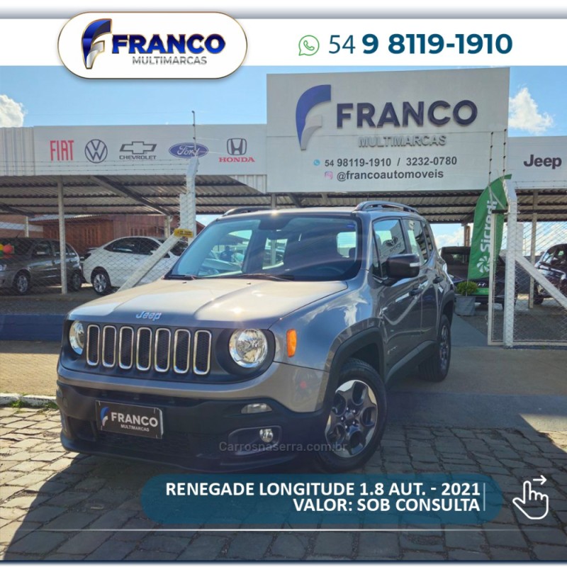 RENEGADE 1.8 16V FLEX LONGITUDE 4P AUTOMÁTICO - 2021 - VACARIA