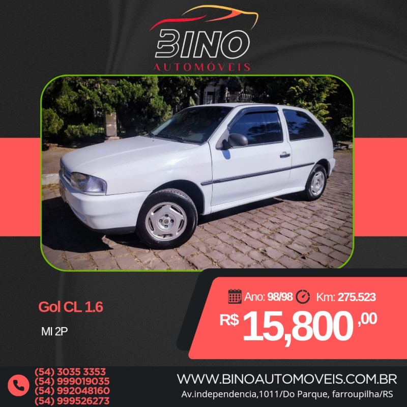 gol 1.6 mi cl 8v gasolina 2p manual 1998 farroupilha