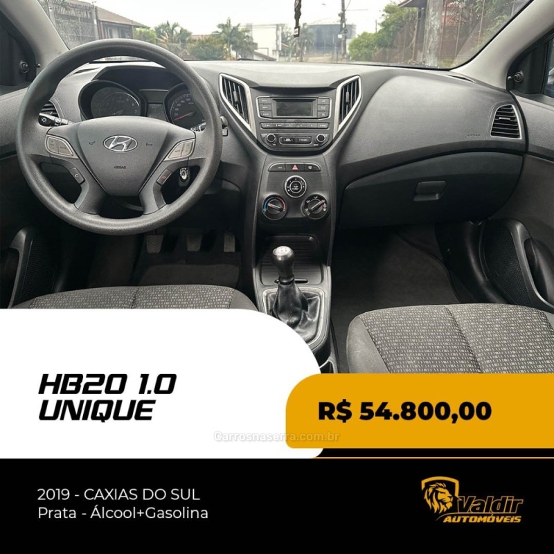 HB20 1.0 UNIQUE 12V FLEX 4P MANUAL - 2019 - CAXIAS DO SUL