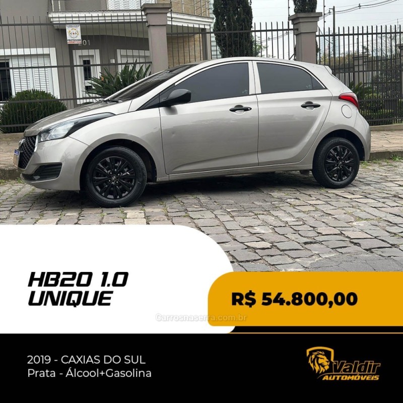 HB20 1.0 UNIQUE 12V FLEX 4P MANUAL - 2019 - CAXIAS DO SUL