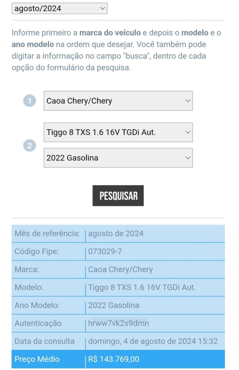 TIGGO 1.6 16V TURBO GDI 8 TXS GASOLINA 4P AUTOMÁTICO - 2022 - BENTO GONçALVES