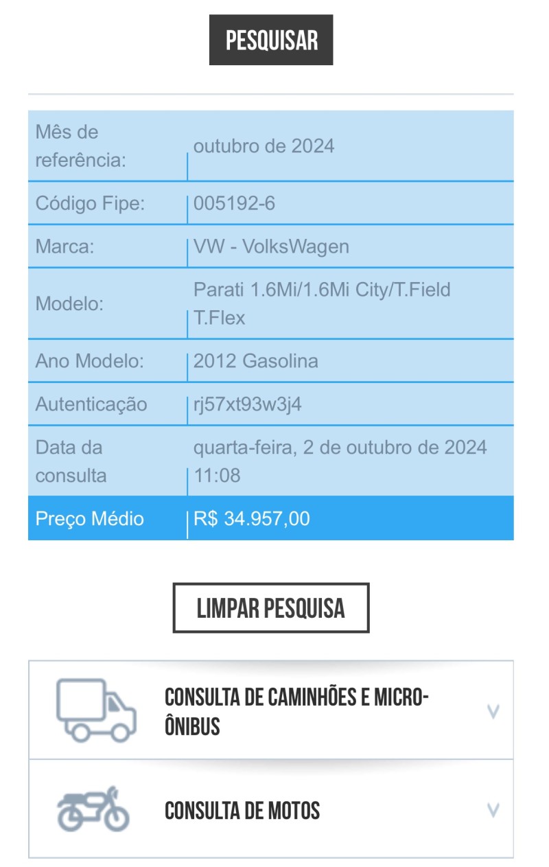 PARATI 1.6 MI 8V FLEX 4P MANUAL G.IV - 2012 - TRêS COROAS