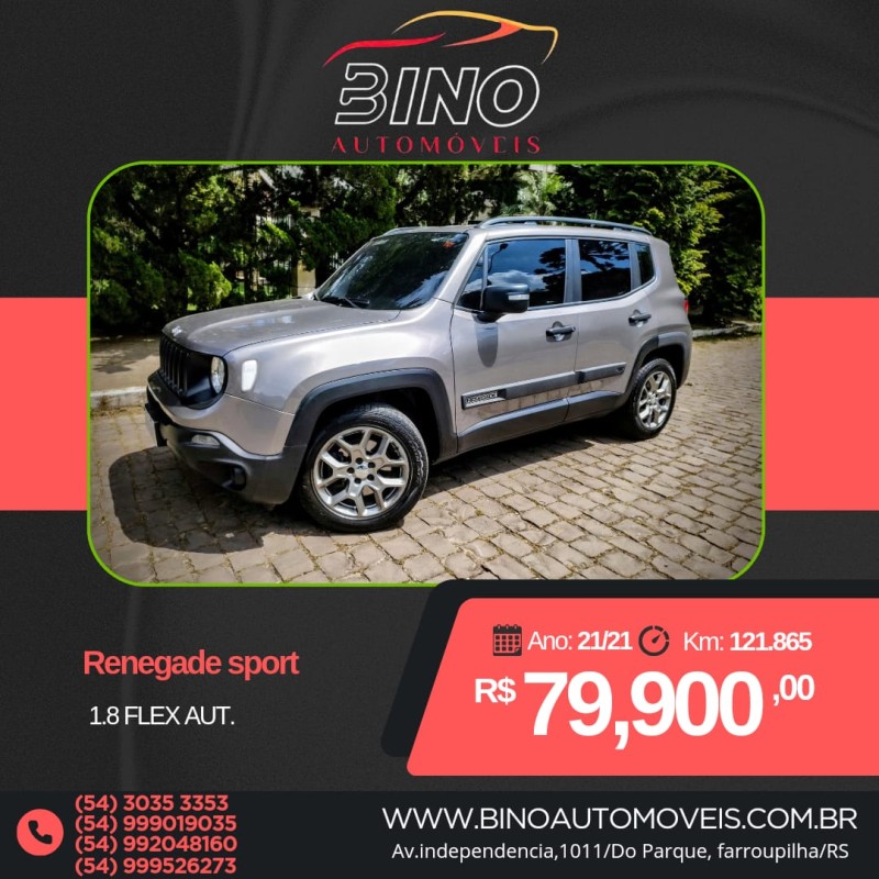 renegade 1.8 16v flex sport 4p automatico 2021 farroupilha