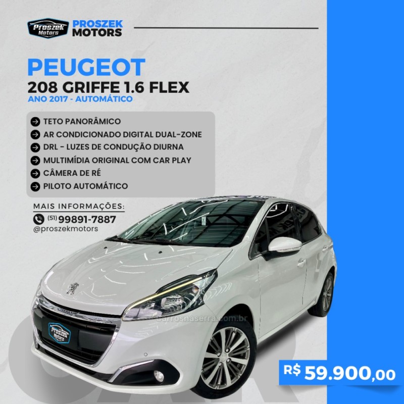 208 1.6 GRIFFE 16V FLEX 4P AUTOMÁTICO