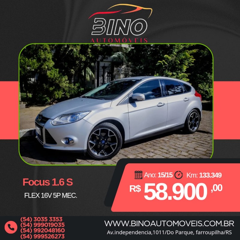 FOCUS 1.6 SE 16V FLEX 4P MANUAL - 2015 - FARROUPILHA