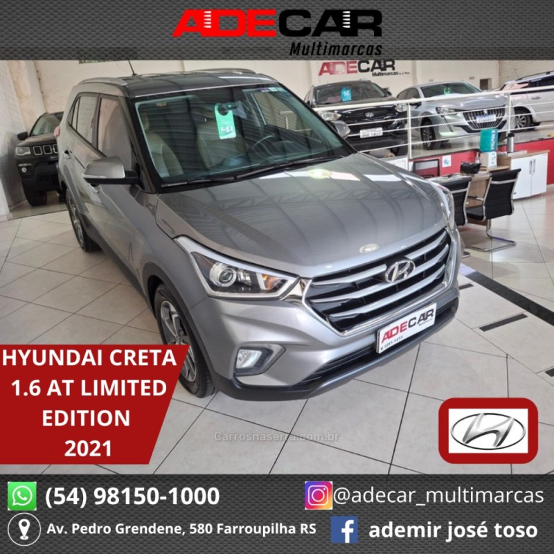 creta 1.6 limited 16v flex 4p automatico 2021 farroupilha