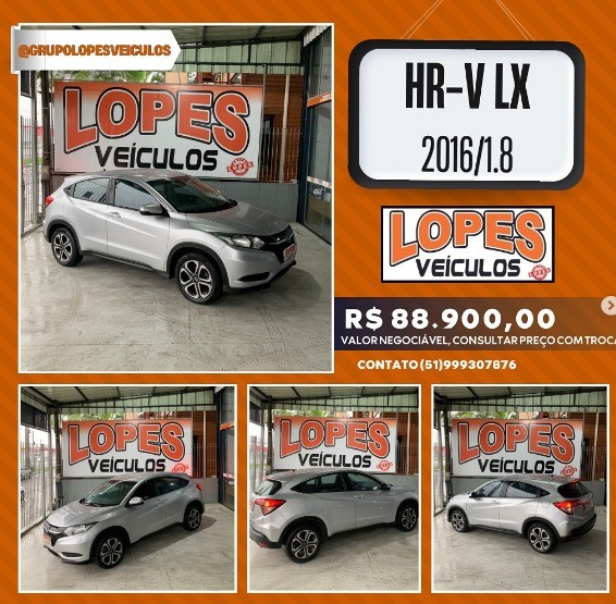 hr v 1.8 16v flex lx 4p automatico 2016 portao