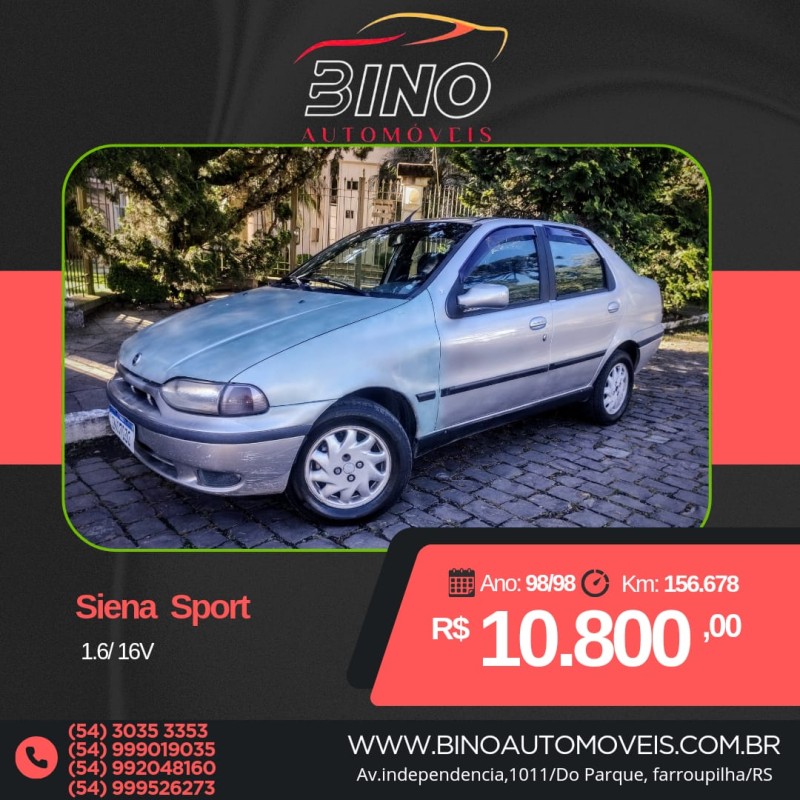 siena 1.6 mpi stile 16v gasolina 4p manual 1998 farroupilha