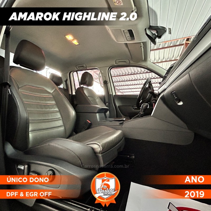 AMAROK 2.0 HIGHLINE 4X4 CD 16V TURBO INTERCOOLER DIESEL 4P AUTOMÁTICO - 2019 - VACARIA