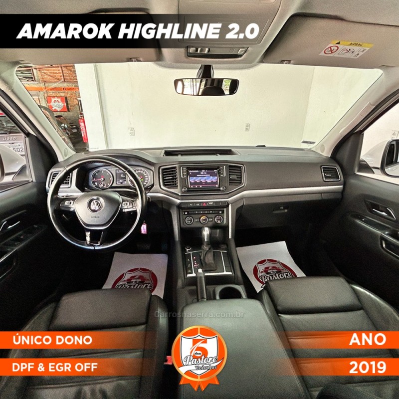 AMAROK 2.0 HIGHLINE 4X4 CD 16V TURBO INTERCOOLER DIESEL 4P AUTOMÁTICO - 2019 - VACARIA