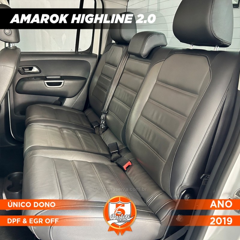 AMAROK 2.0 HIGHLINE 4X4 CD 16V TURBO INTERCOOLER DIESEL 4P AUTOMÁTICO - 2019 - VACARIA