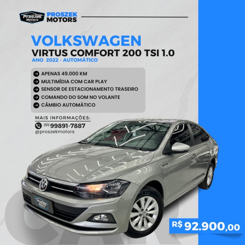 virtus 1.0 200 tsi highline automatico 2022 canoas