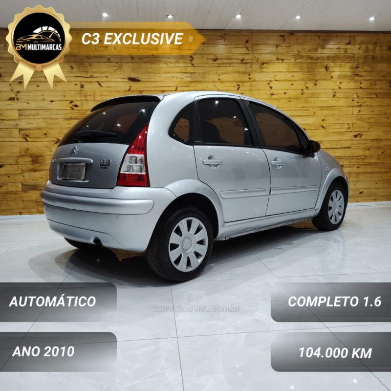 C3 1.6 EXCLUSIVE 16V FLEX 4P AUTOMÁTICO - 2010 - VACARIA