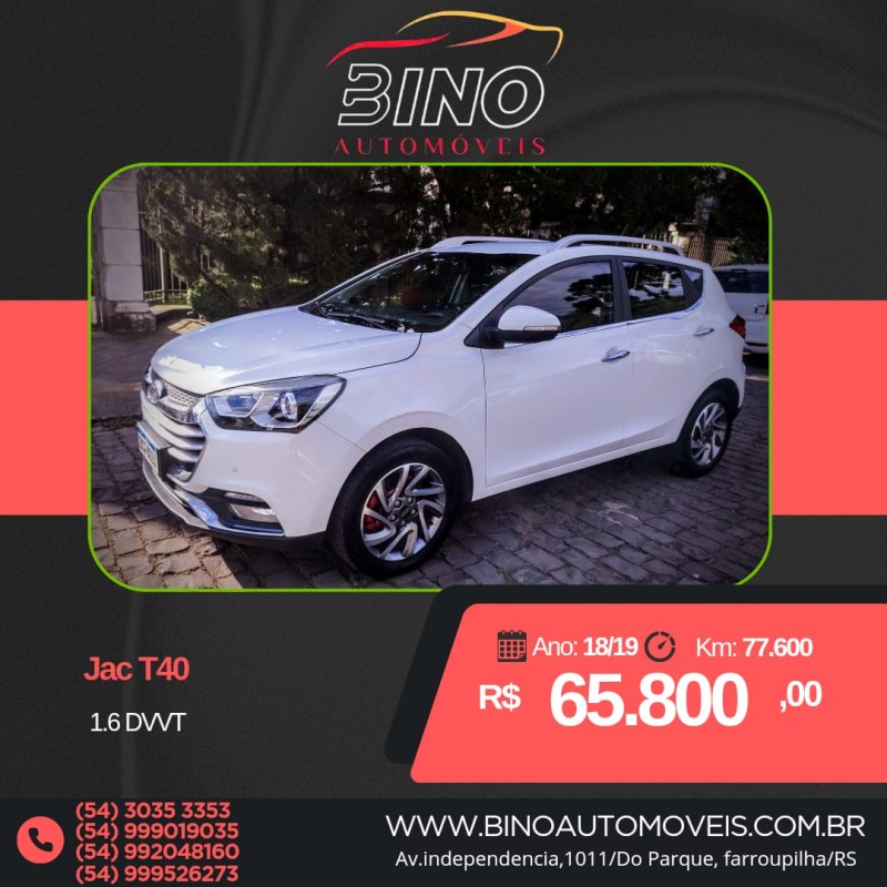 t40 1.6 16v dvvt gasolina 4p automatico 2019 farroupilha