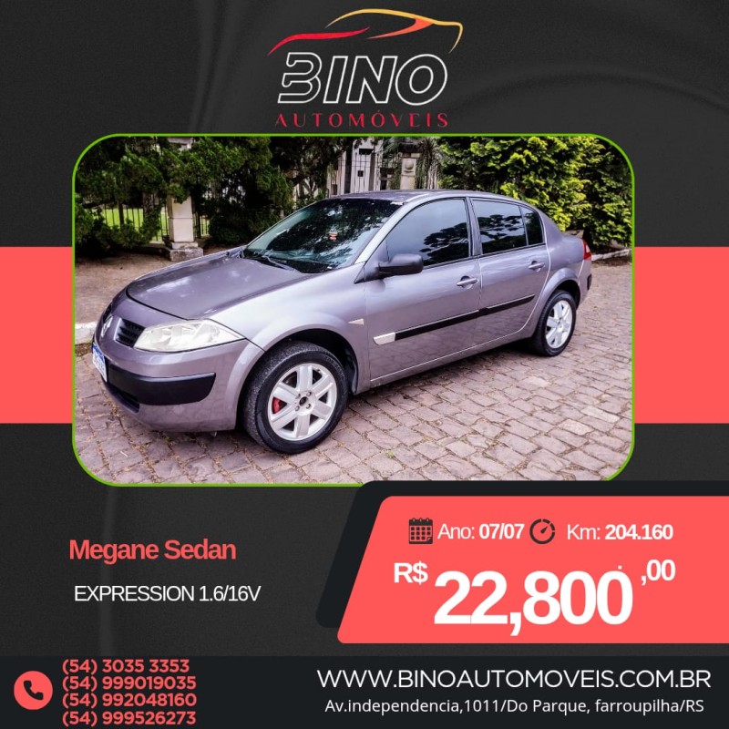 megane 1.6 extreme sedan 16v flex 4p manual 2007 farroupilha